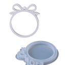 Silicone Mould 9.7 x 10.5 cm Christmas Circle with Bow Resin Plaster Mould DIY Making Hanging Ornaments Decoration Christmas Series 4