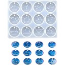 Silicone Mould for Resin 11.5 x 8.1 cm Round Casting Mould with Starry Sky Design Handmade Pendant Making 1