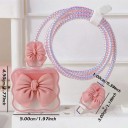Silicone Protective Case for Apple Charger 18W/20W with Bow, Decorative Set with Dust and Damage Protection 7