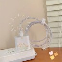 Silicone Protective Case for Charger and Cables with Floral Design Transparent Cover with Delicate Flowers Protection for iPhone Accessories 2
