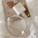 Silicone Protective Case for Charger and Cables with Floral Design Transparent Cover with Delicate Flowers Protection for iPhone Accessories 3