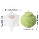 Siliconeform til lys 8,7 x 7 cm Julebold med blomstermønster Form til støbning af voks, harpiks, sæbe dekorationer 2