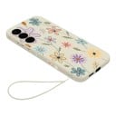 Siliconen hoes met polsbandje voor Samsung Galaxy A55 Bloemenprint Duurzaam Dun ontwerp Verhoogde rand van de lenzen 1,5 mm Opschrift Flower 6