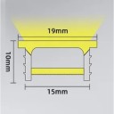 Siliconen LED-profiel 15 x 10 mm Met witte rand 19 mm Lengte 1 m Flexibel Met diffuser Voor LED-strip Inbouwbaar in groef Zonder strip 2