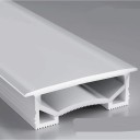 Siliconen LED profiel 50 x 20 mm Witte rand 58 mm Lengte 1 m Buigzaam Met diffuser Inbouwmontage in groef Voor LED strip Zonder LED strip 1