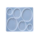 Siliconen mal 10,9 x 9,6 cm Ovale hangers Mal voor hars met gaten voor oogje Sieraden maken oorbellen en originele versieringen 1