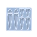 Siliconen mal 8,4 x 7,7 cm Driehoekige hangers Mal voor hars met gaten voor oogje Creatie van oorbellen sieraden en decoraties 1