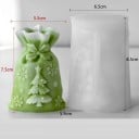 Silikon forma gyertyához 6,5 × 8,5 cm Karácsonyi zsák fenyőfával és hópelyhekkel Forma viasz, gyanta, szappan, dekoráció öntéséhez 2