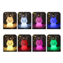 Silikon-Kaninchen-Nachtlicht, wiederaufladbar über USB, 1200 mAh, Touch-Steuerung, 8 Farben, dimmbares Licht für Kinderzimmer 3