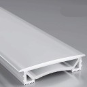 Silikon LED-profil 40 x 10 mm Hvid kant 45 mm Længde 1 m Fleksibel Med diffuser Indbygget montering i rille Til LED-strips Uden LED-strips 1