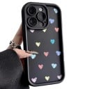 Silikon tok Samsung Galaxy A35 5G színes szívvel Tartós Megemelt szélek a kijelző körül Csillogó szívek Kameravédelem Mindennapokra 2