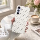 Silikon védőtok Samsung Galaxy S25 Ultra számára pöttyös mintával Strukturált felület Kamera védelem Mobiltelefon szilikon tok nyomtatással 3