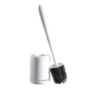 Silikon WC børste med holder hurtigttørrende lang håndtag 42 cm holder 12,5 × 9 cm rengøringsbørste til toilet badeværelsestilbehør 2