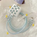Silikonbeskyttelsescover til oplader og kabler med hjerte-motiv Gennemsigtigt cover med farverige hjerter Beskyttelse til iPhone tilbehør 3