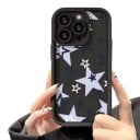 Silikoncover til Samsung Galaxy A37 med stjernemønster Holdbart Hævede kanter over skærmen Store og små stjerner Kamera beskyttelse 7