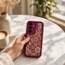 Silikoncover til Samsung Galaxy S24+ Blomsterdesign Beskyttende mobilcover Hævet ramme omkring kameraet 11