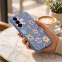 Silikoncover til Samsung Galaxy S24+ med motiv af tegnede blomster Kamera beskyttelse Mobilcover Blomster og blade 19