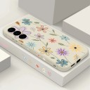 Silikoncover til Samsung Galaxy S24+ med motiv af tegnede blomster Kamera beskyttelse Mobilcover Blomster og blade 14