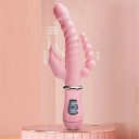 Silikone 3-i-1 kaninvibrator 22,5 cm med 12 vibrationstilstande, vandtæt, USB-opladning, diskret emballage 3