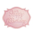 Σιλικόνη 3D φόρμα ψησίματος με την επιγραφή Happy Birthday Για διακοσμήσεις γενεθλίων σε σχήμα πινακίδας με πλαίσιο Διαστάσεις 7,2 x 6 x 0,8 cm 3