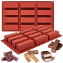 Silikone chokoladebarform Stor chokoladeform Hjemmelavede slik Genanvendelig Non-stick Holdbar 29,5 × 17 × 3 cm 2