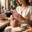 Silikonecover til Samsung Galaxy A17 med kirsebærmotiv Holdbart Kamera beskyttelse Fin kornet overflade Kirsebær og teksten Cute Cherry 4