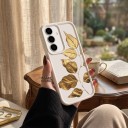 Silikonenkap voor Samsung Galaxy A55 5G met gouden bladeren Motiverende rand bij de camera Hogere rand boven het scherm Bedekte knoppen 4