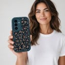 Silikonenkap voor Samsung Galaxy S24+ Met een luipaardmotief Beschermrand voor de camera Verhoogde randen Silikonenhuls voor mobiel 20