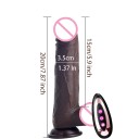 Silikonevibrator med sugekop, 20 cm, realistisk udseende, året tekstur, ergonomisk form, fjernbetjening, diskret emballage 3