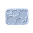 Silikonform 10,8 x 8 cm Runda hänge Form för harts med hål för ögla Tillverkning av örhängen, hängen och smycken 1