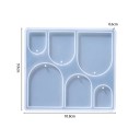 Silikonform 10,8 x 9,9 cm Böjda hängen Form för harts med hål för ögla Tillverkning av smycken örhängen nyckelringar 2