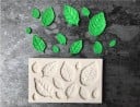 Silikonform 3D för bakning med blad För plastiska dekorationer med tydlig ådring Stora och små blad med formade kanter 2