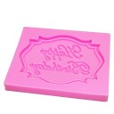 Silikonform 3D zum Backen mit dem Schriftzug Happy Birthday Für Geburtstagsdekorationen in Form eines Schildes mit Rahmen Maße 7,2 x 6 x 0,8 cm 1
