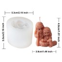Silikonform 5,5 x 5,3 cm Heliga familjen med Jesus Form för gjutning av vax, harts, gips, tvål och julstakar 2