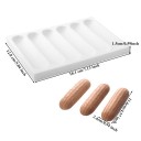 Silikonform för bakning av kakor och godis 13 × 18 cm Vit räfflad form för stänger Hemlagad bakning av formade desserter 3