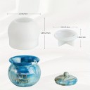 Silikonform för harts 9 x 7,5 cm Form för burk med lock Rund behållare Handgjorda dekorationer och smyckeskrin 2