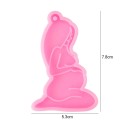 Silikonform til harpiks 8 cm Gravid kvinde Pink form til smykkeproduktion Vedhæng Dekoration Håndlavet 1