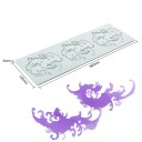 Silikonform til kage ornament dekoration 125 x 360 mm fleksibel silikon lys blå form til dessert og dekoration 2