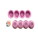 Silikonform til støbning af sæbe og lys Massageoval 4 rum 28,6 x 10,7 x 4,3 cm pink eller grøn 1