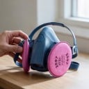 Silikonhalbmaske 7502 mit Filtern 2097 und Schutzbrille Filtration 99,97 % Graublau Für Lackieren, Schleifen und Schweißen in der Werkstatt 6