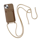 Silikonhülle Crossbody mit Schnur für iPhone 17 Pro Max Kartenfach Schutzhülle gegen Sturz Bequemes Tragen 13