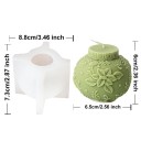 Σιλικόνινη φόρμα για κερί 8,8 x 7,3 εκ Χριστουγεννιάτικη μπάλα με σχέδιο από κοκκοφοίνικα Φόρμα για χύτευση κεριών ρητίνης σαπουνιών διακοσμήσεων 2