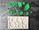 Silikoninen 3D-leivontamuotti lehdillä Kolmiulotteisia koristeita, joissa on voimakas suonituskuvio Suuret ja pienet lehdet muotoilluilla reunoilla 2