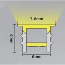 Silikoninen LED-profiili 1 m reunalla 6 x 6 mm Taivutettava diffuusorilla Upotettava asennus urassa Valkoinen Ilman LED-nauhaa Lineaariseen 2