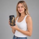 Silikoninen suojakuori Samsung Galaxy S24:lle kultalehtimotiivilla Kameran suoja Takakuori puhelimelle oksalla olevat lehdet 6