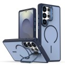 Silikoninen suojakuori Samsung Galaxy S24+:lle taitettavalla telineellä Magneettisen latauksen tuki Suojakuori puhelimelle 7