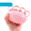 Silikonmassageverktyg för händer, 3 hål, massageboll, stressavlastande verktyg, 12 cm, 2,5 cm spetsar, blå 5