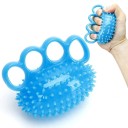 Silikonmassageverktyg för händer, 3 hål, massageboll, stressavlastande verktyg, 12 cm, 2,5 cm spetsar, blå 3