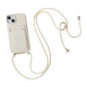 Silikonos tok Crossbody zsinórral az iPhone 17-hez kártyatartóval Ütésálló védőtok Praktikus hordozás 5