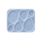 Silikonová forma 10,8 x 9,1 cm Přívěsky ve tvaru kapky Formička na pryskyřici s otvory pro očko Výroba šperků náušnic ozdob 1